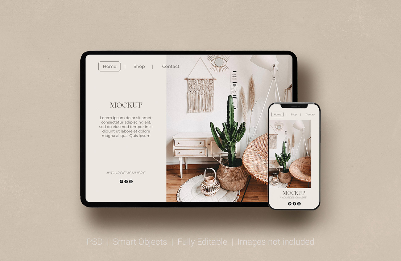 Mockup website file PSD mẫu số 25