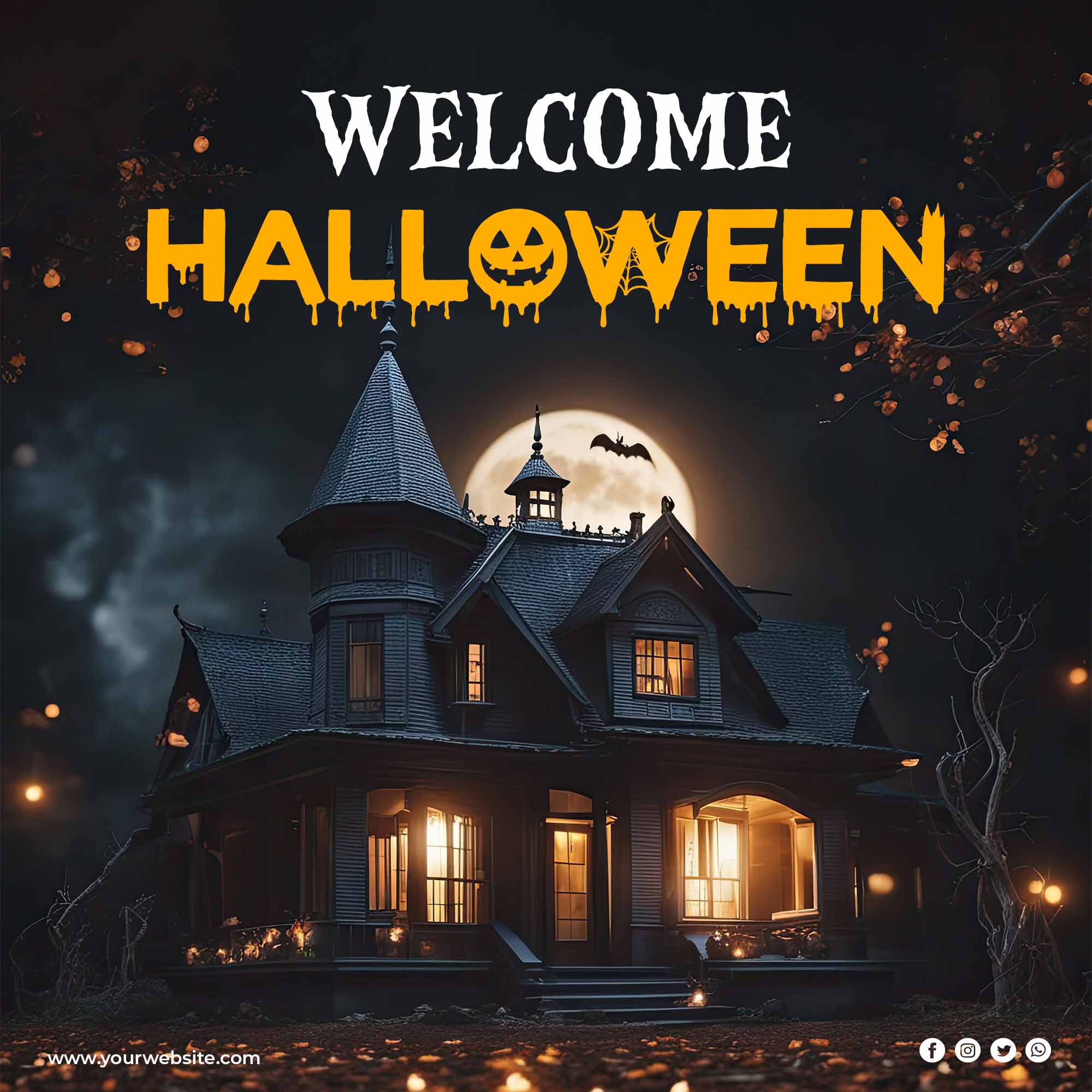 Poster halloween kinh dị mẫu H118 PSD