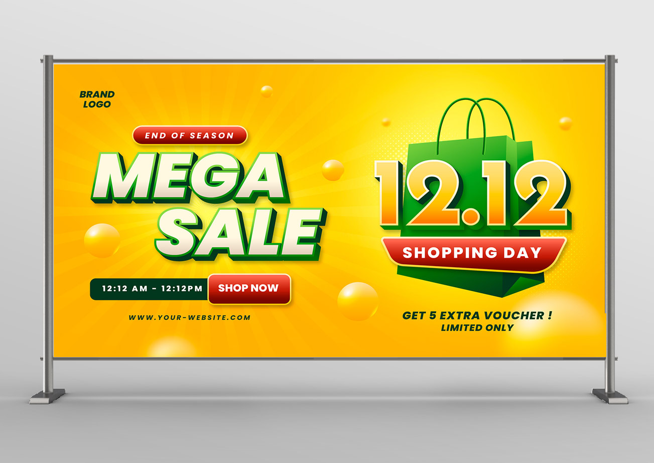 Nhãn mega sale mua sắm ngày 12.12 file EPS