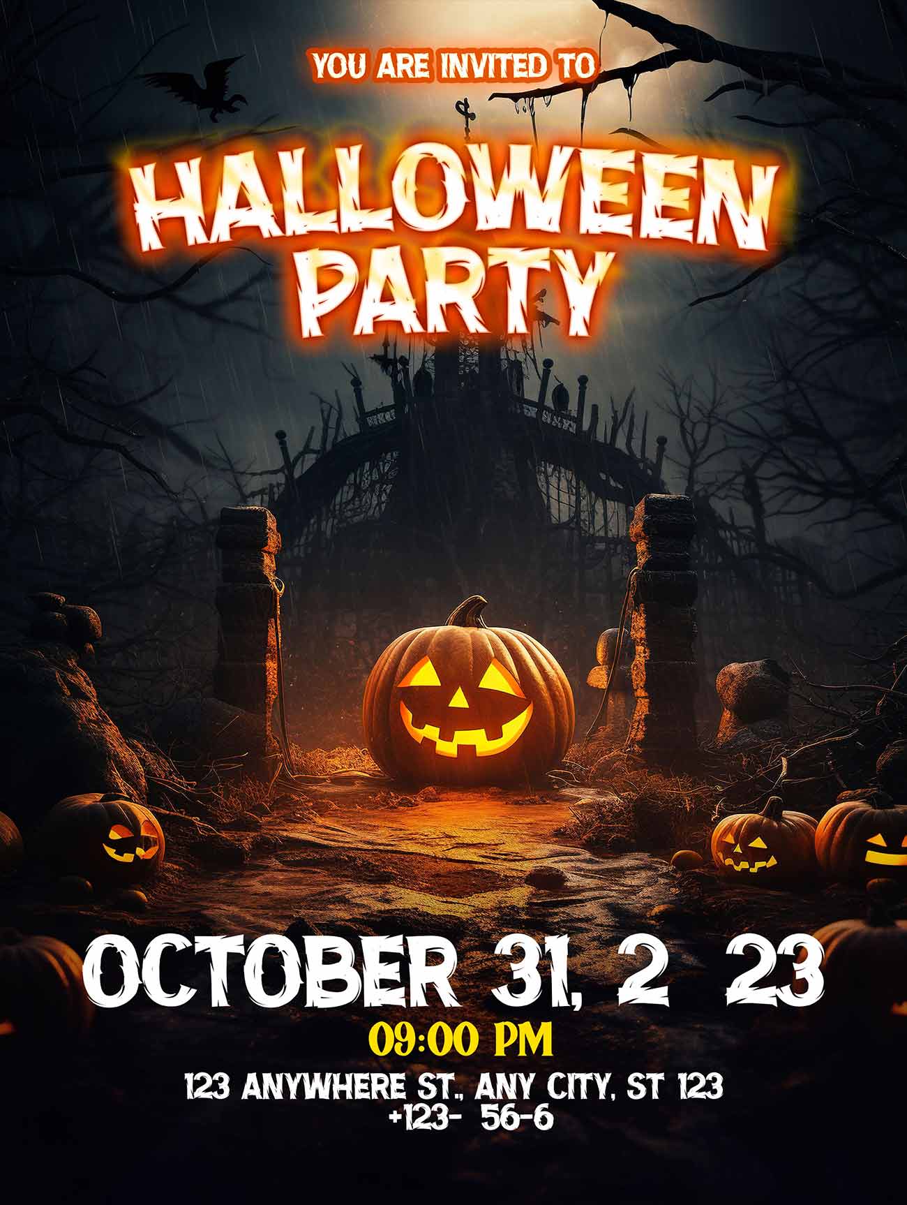 Poster lễ hội halloween file PSD mẫu số 5