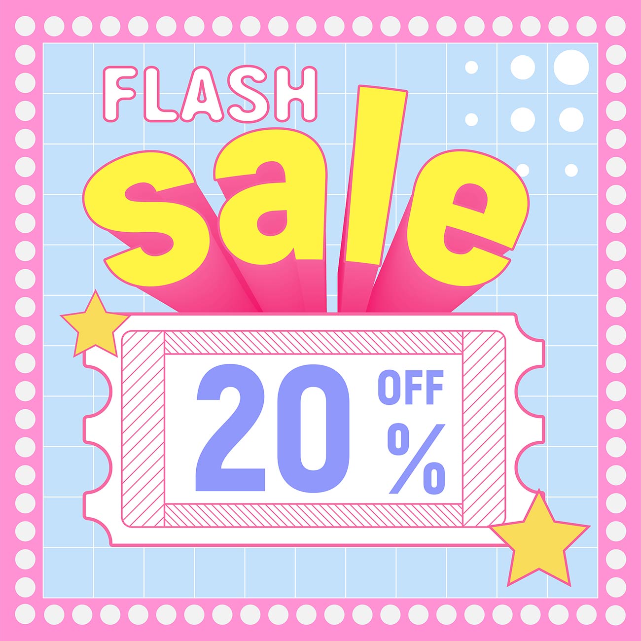 Nhãn flash sale giảm giá 20% file EPS