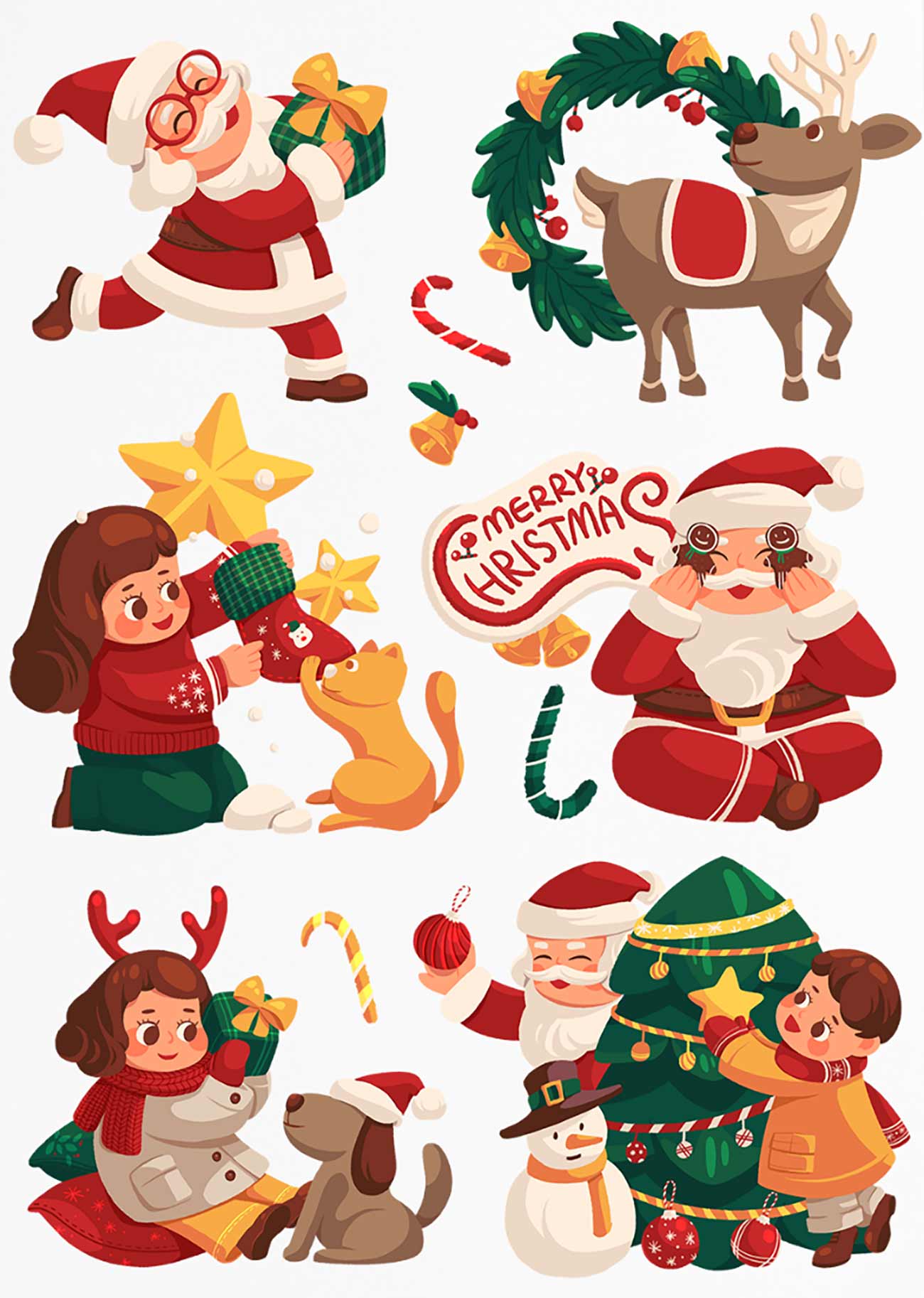 Ảnh minh họa trẻ em vui chơi mùa noel file PSD