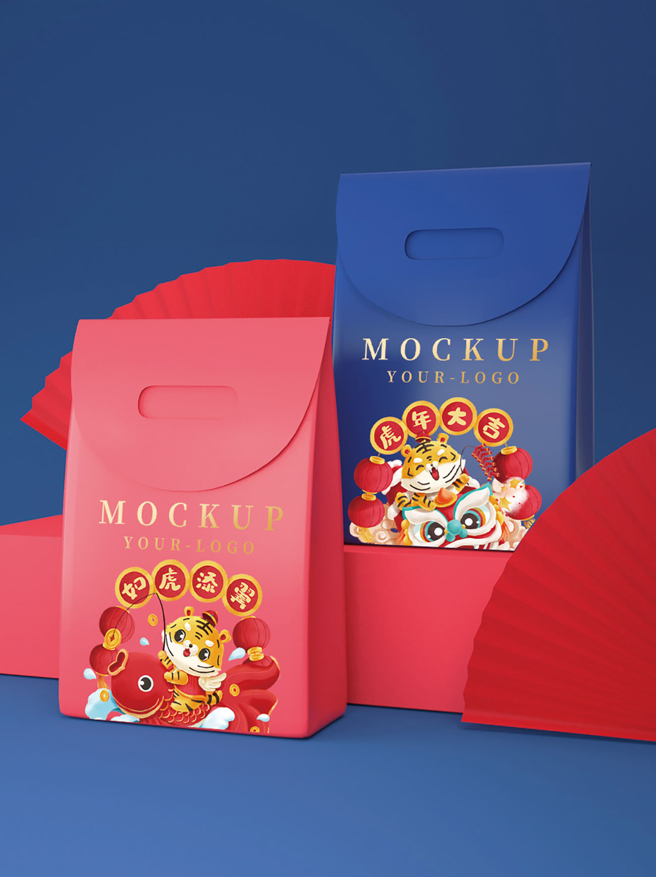 Mockup túi quà Tết mẫu 08 PSD