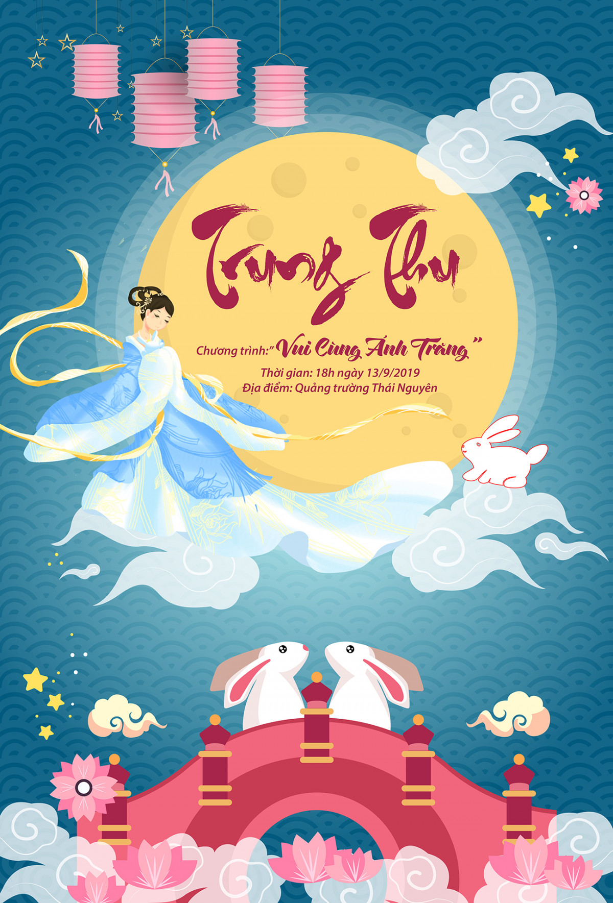 Mẫu thiết kế Poster ngắm trăng trung thu cho AI