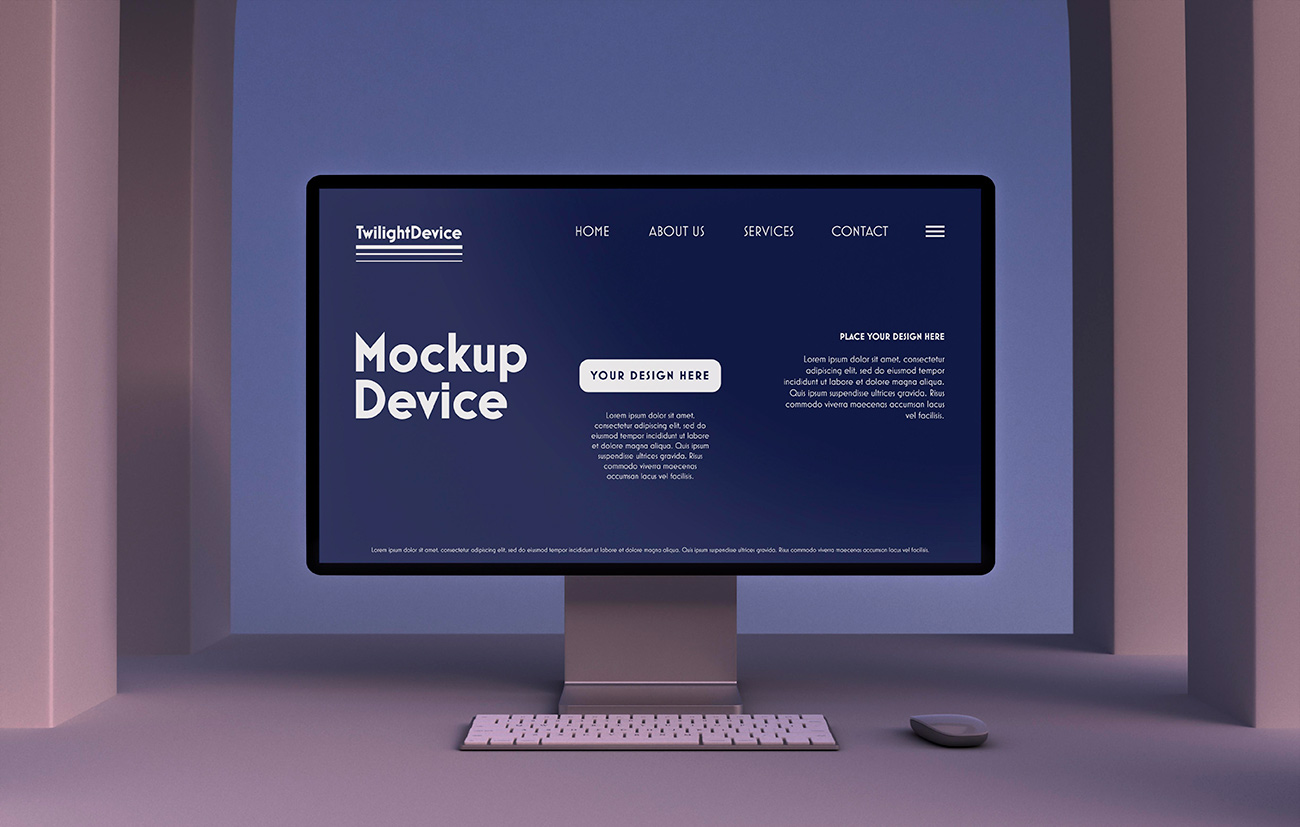 Mockup máy tính file PSD mẫu số 57