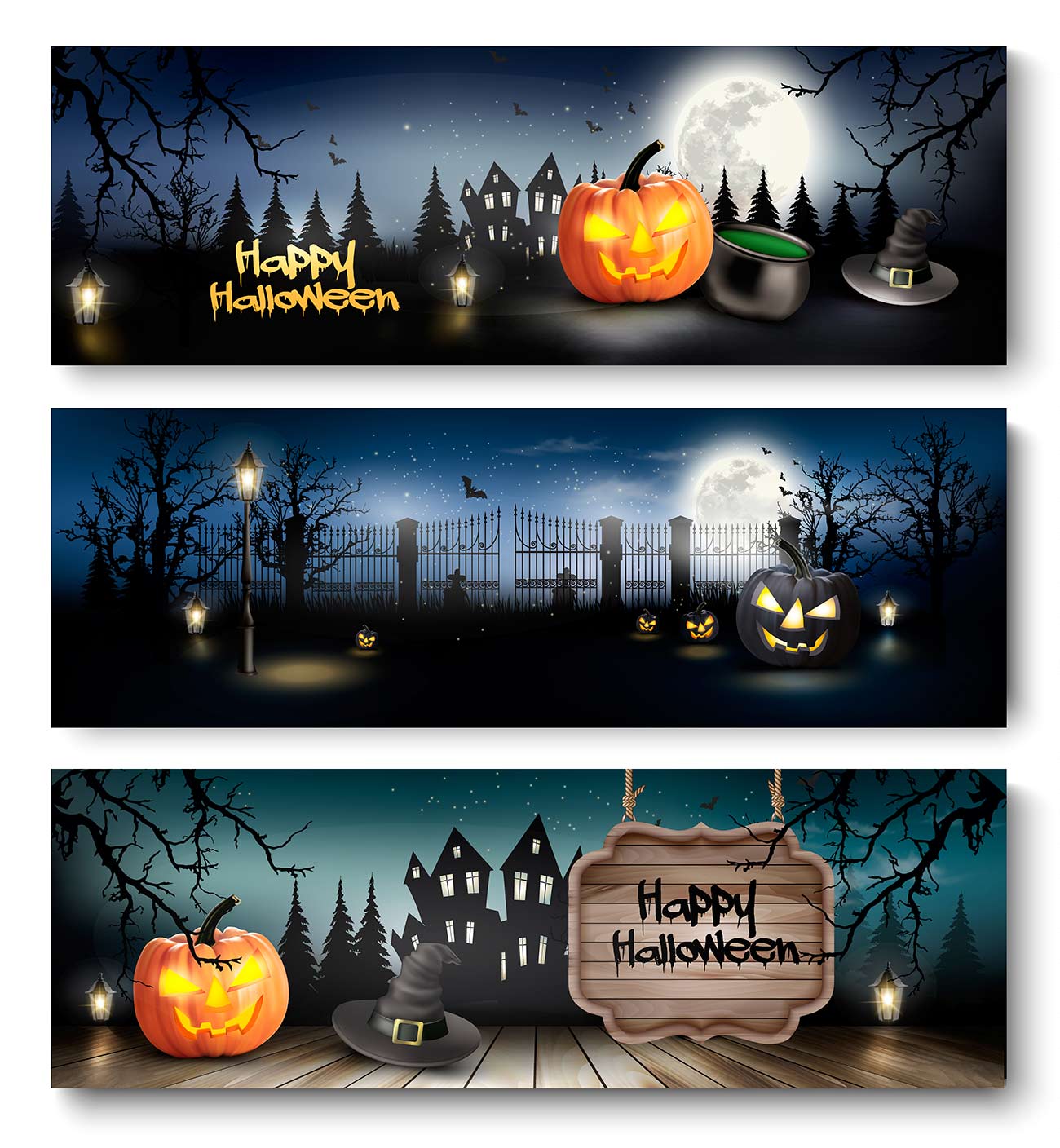 Poster quả bí ngô trang trí halloween file EPS