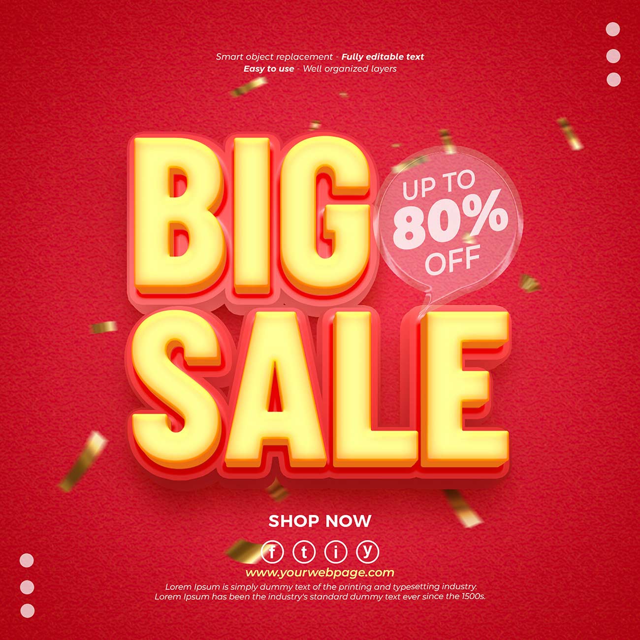 Nhãn big sale lên đến 80% file PSD