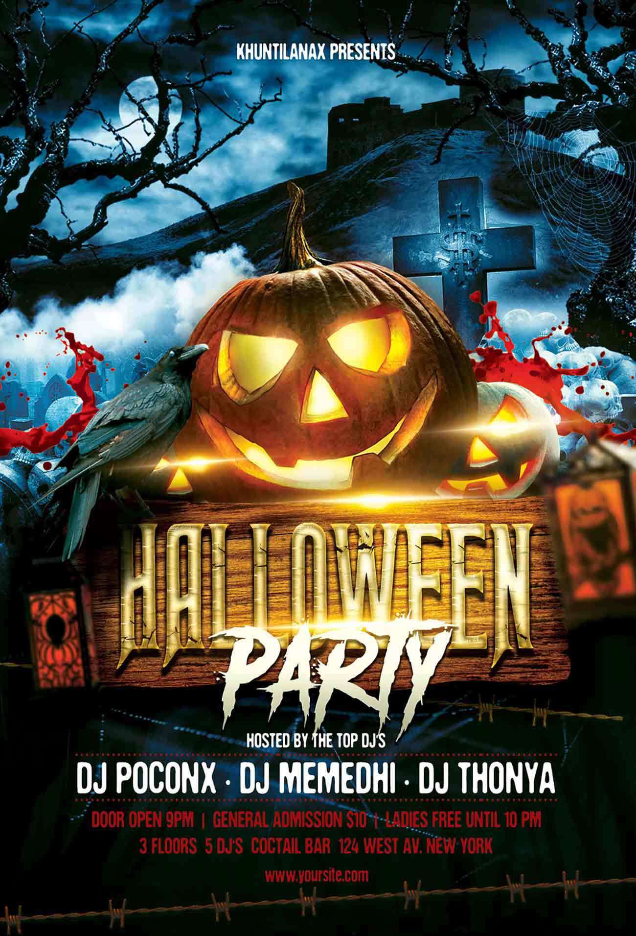 Poster lễ hội halloween file PSD mẫu số 3