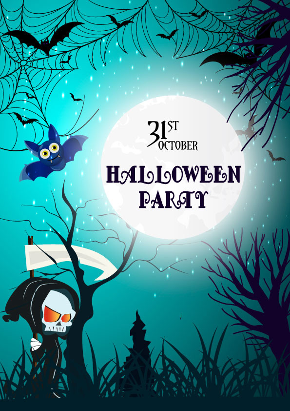 Poster halloween, kinh dị mẫu số 031 EPS AI