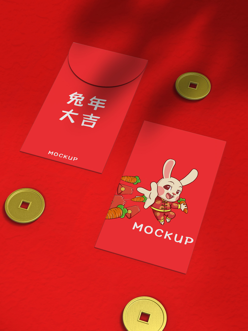 Mockup bao bì lì xì ngày tết mẫu T35 PSD