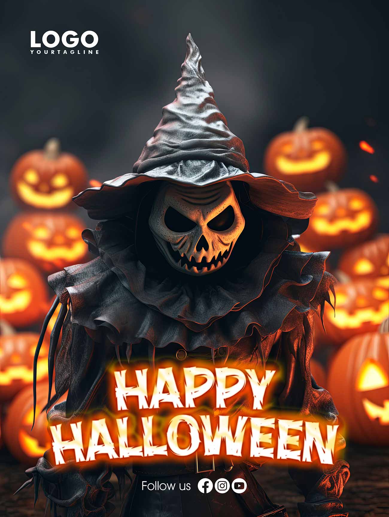 Poster lễ hội halloween file PSD mẫu số 12