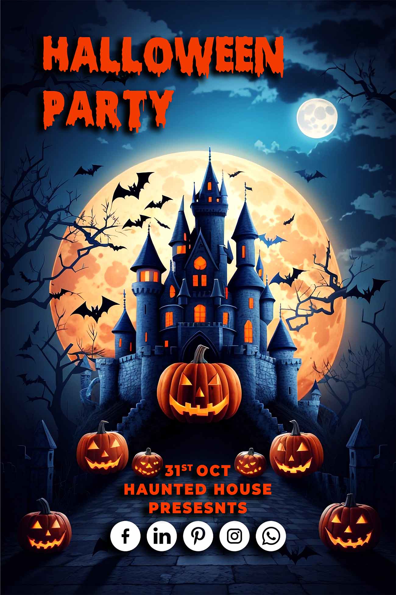 Poster lễ hội halloween file PSD mẫu số 19