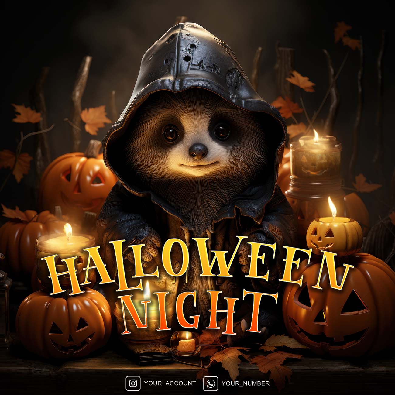 Poster halloween mẫu H91 PSD