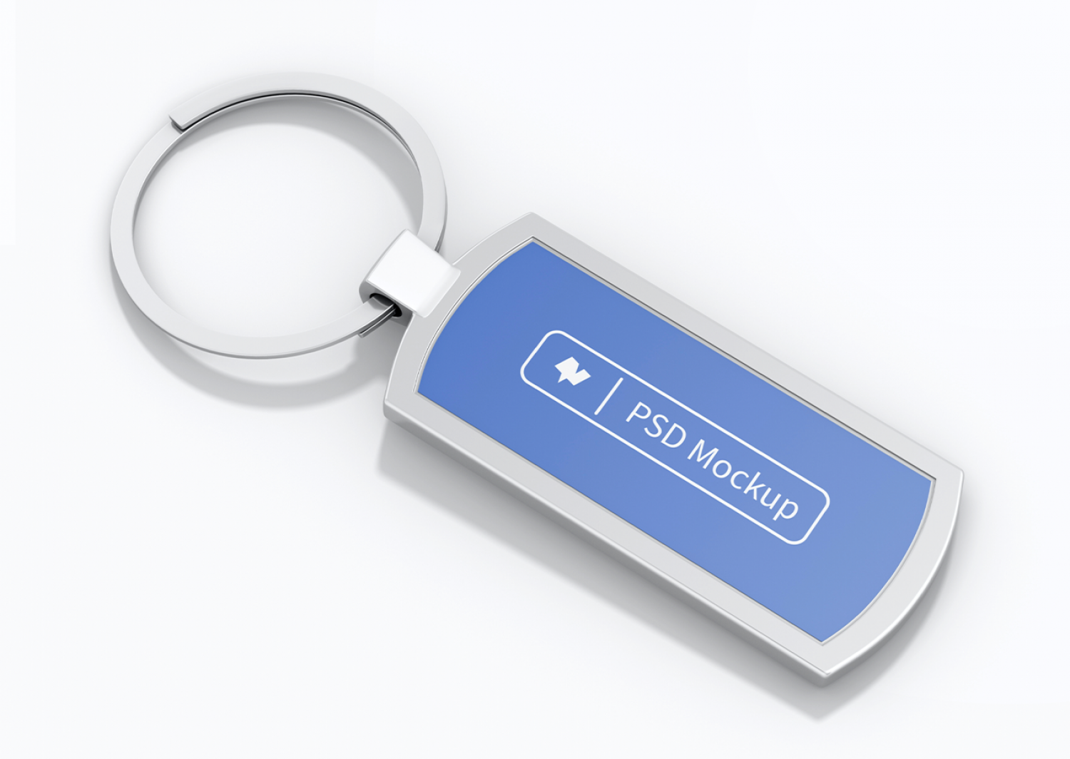 Mockup thẻ nhớ dữ liệu USB màu bạc xanh dương PSD