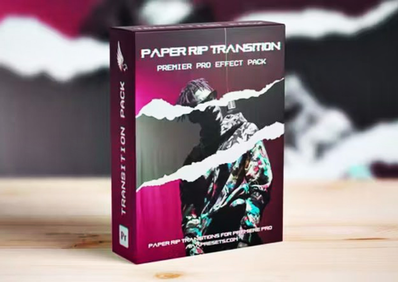 Hiệu ứng chuyển cảnh xé giấy, vết xé cho Premiere Pro -  Paper Rip Transitions