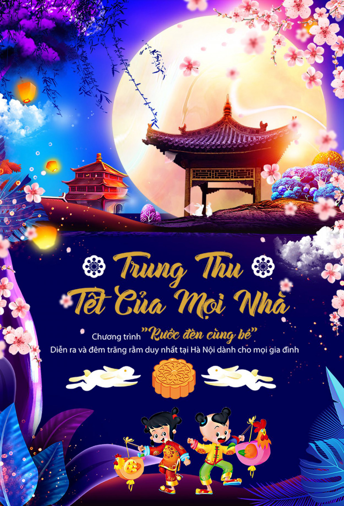 Mẫu thiết kế Poster trung thu tết đoàn viên Photoshop