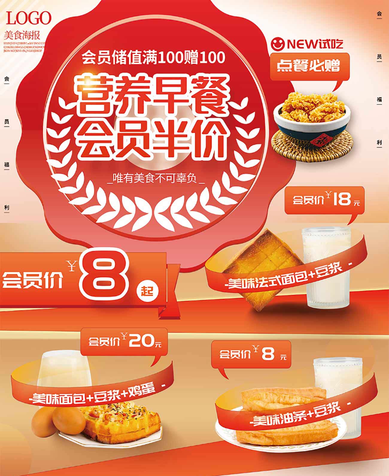 Poster trưng bày sản phẩm các loại bánh sandwich file PSD