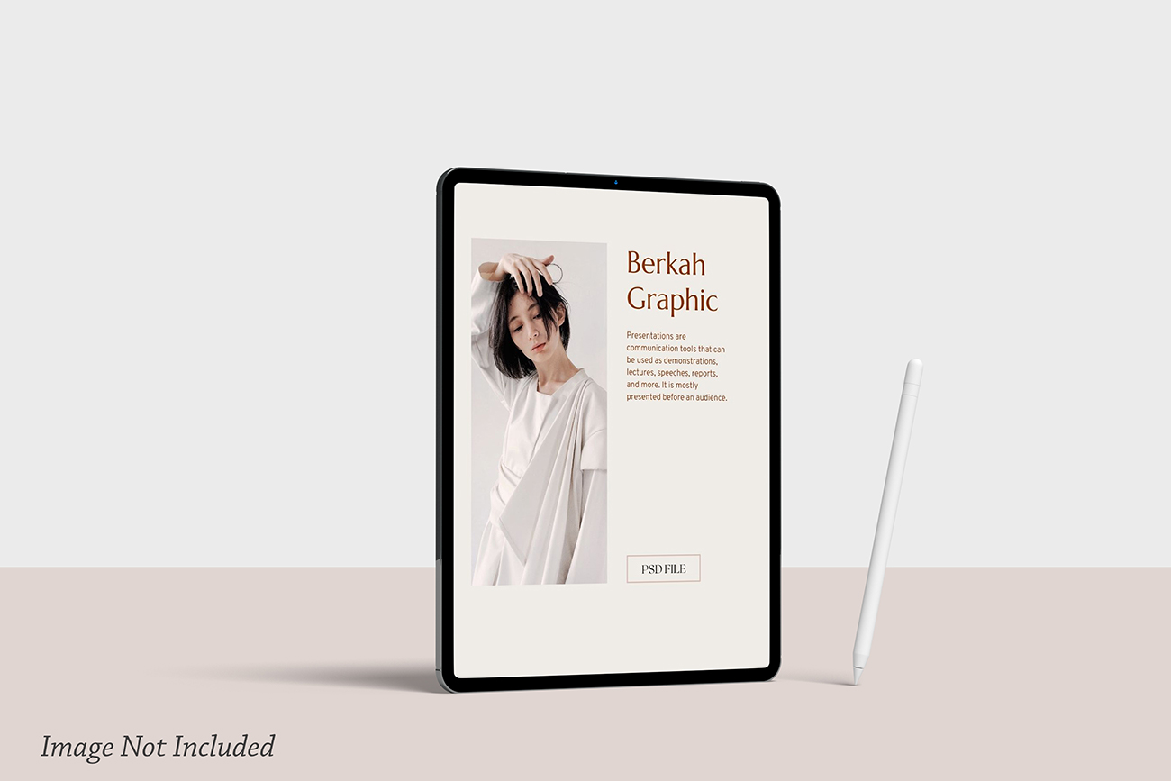 Mockup màn hình máy tính bảng hiện đại PSD mẫu số 26