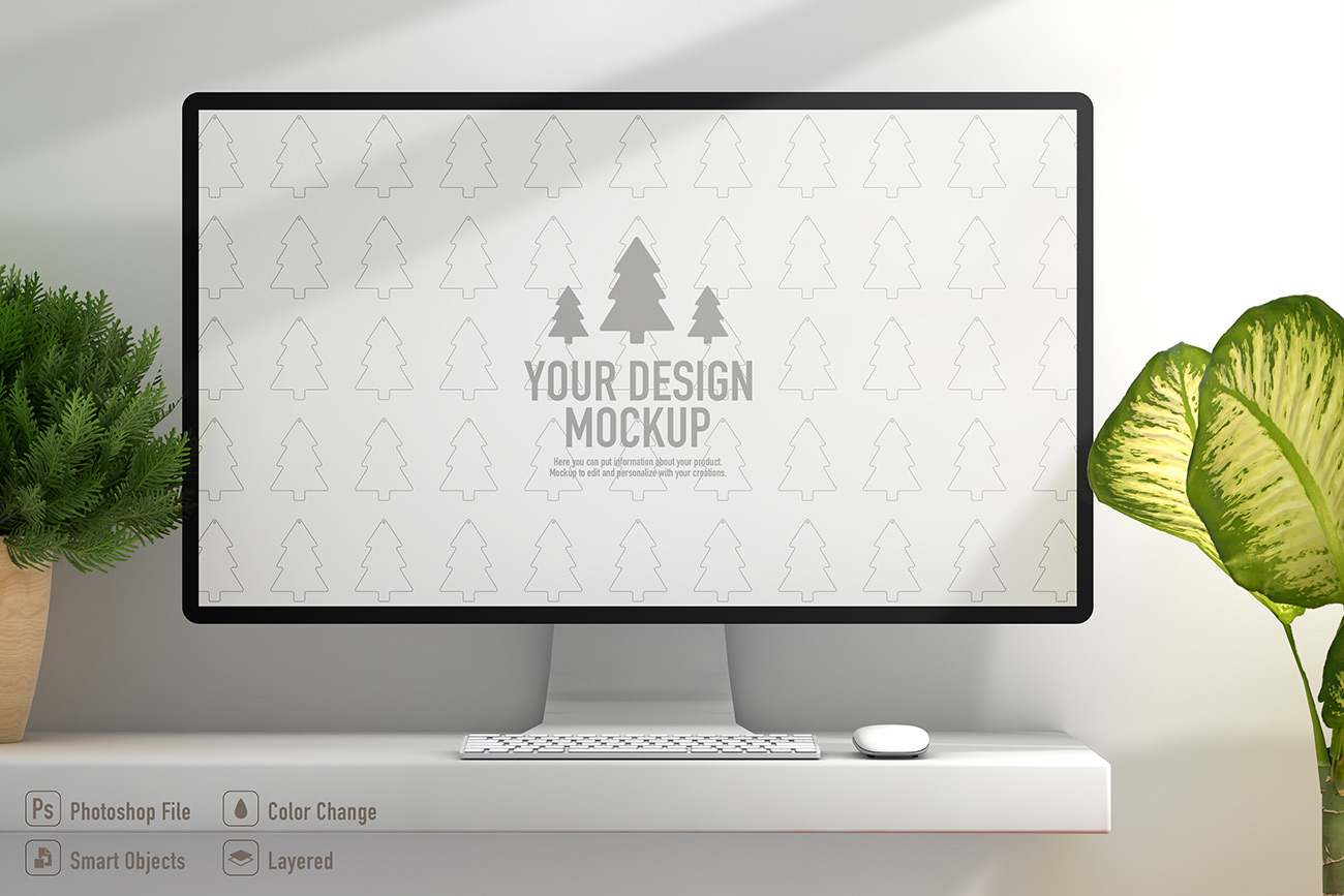 Mockup máy tính file PSD mẫu số 10