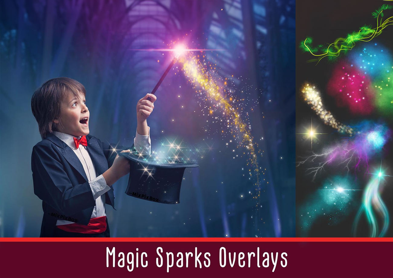 Lớp phủ hiệu ứng ánh sáng Magic Sparks