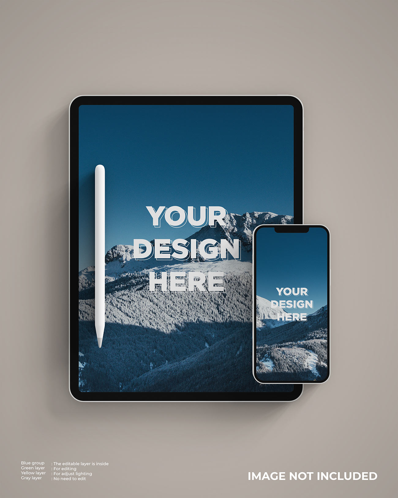 Mockup màn hình máy tính bảng hiện đại PSD mẫu số 48