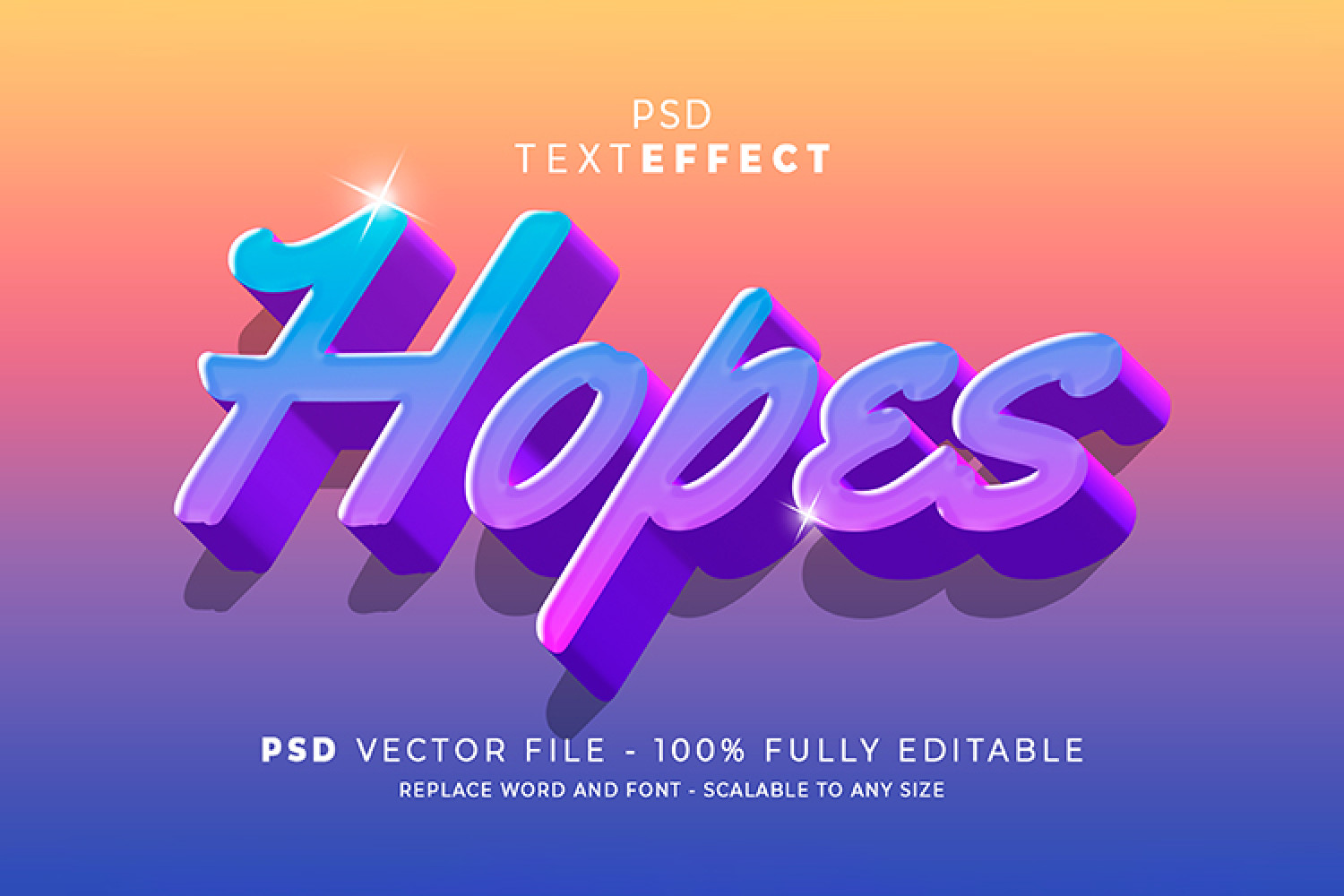 Hiệu ứng chữ 3D PSD cho Photoshop