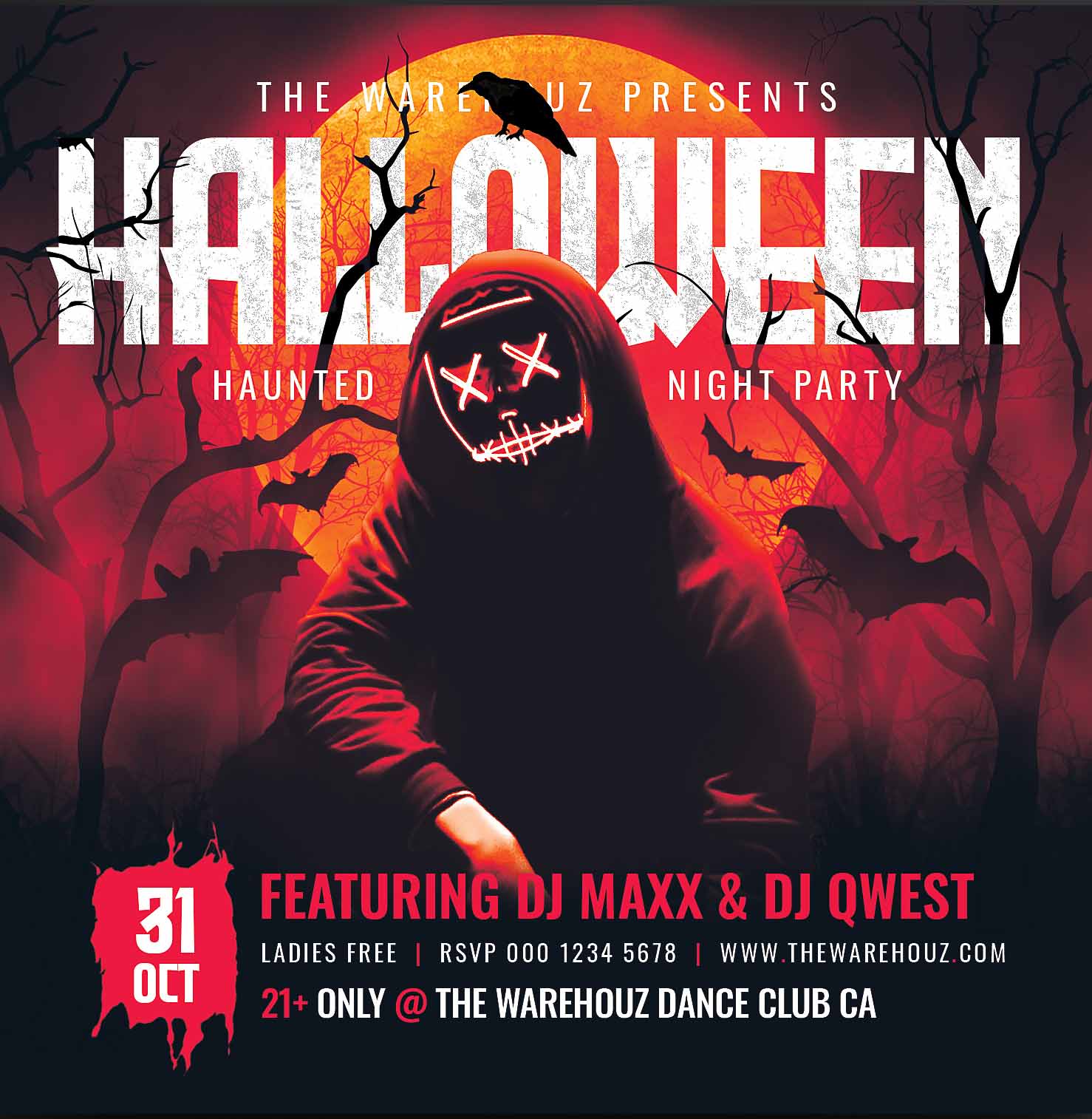 Poster halloween kinh dị, ma mẫu H95 PSD