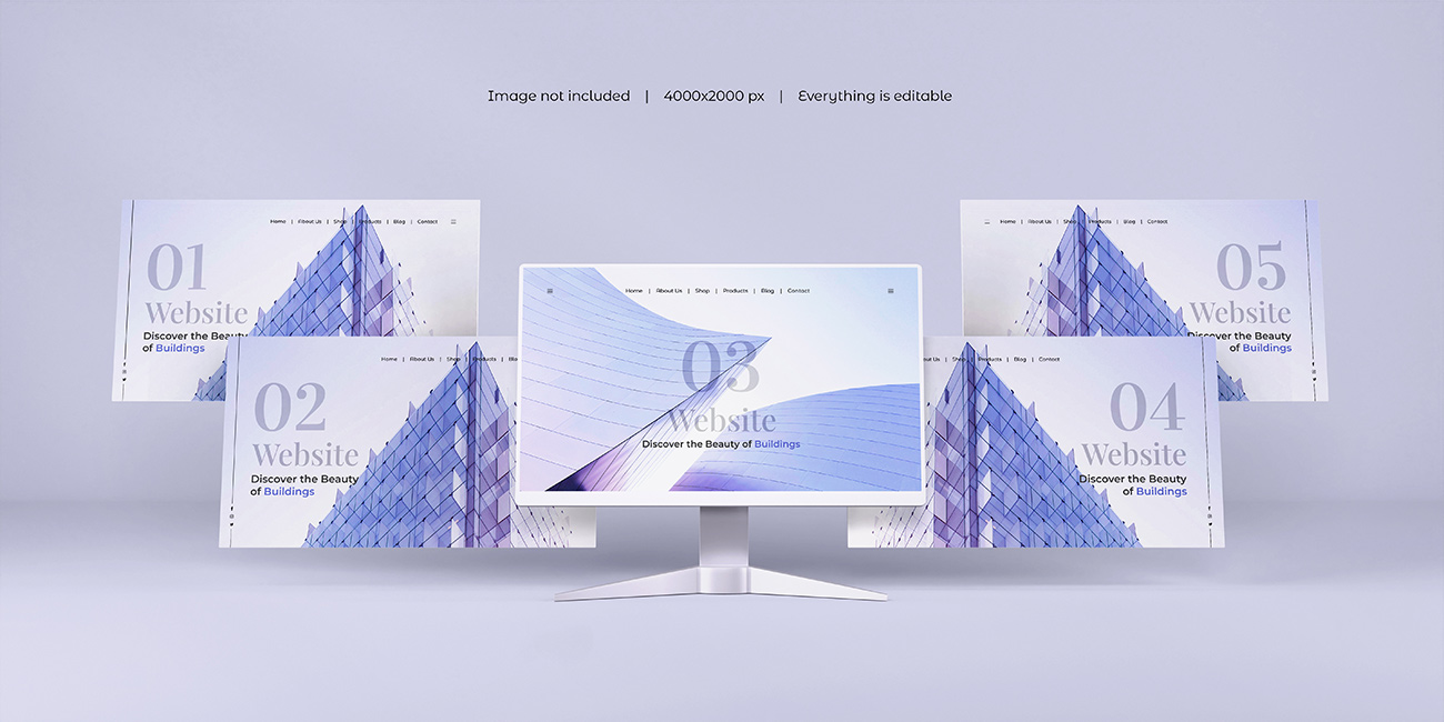 Mockup website file PSD mẫu số 22