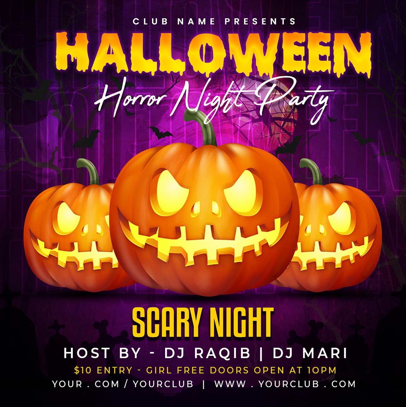 Poster lễ hội halloween file PSD mẫu số 15