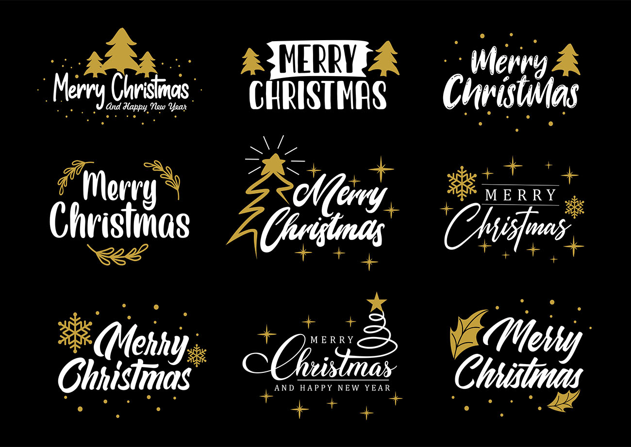 Ảnh minh họa các mẫu chữ trào mừng mùa noel EPS