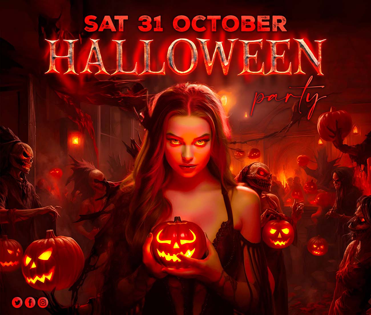 Poster halloween ma quỷ, kinh dị mẫu H80 PSD