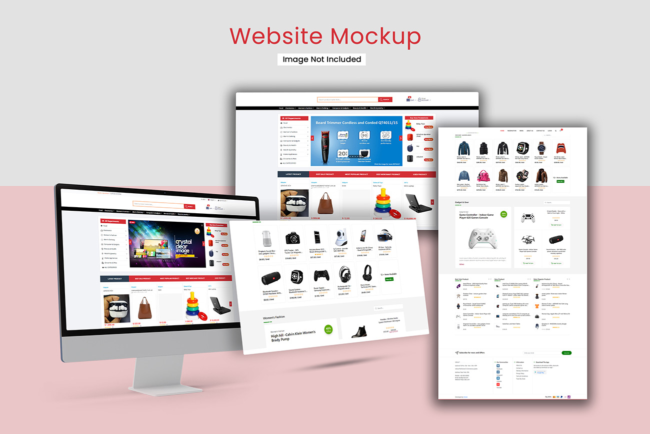 Mockup website file PSD mẫu số 14