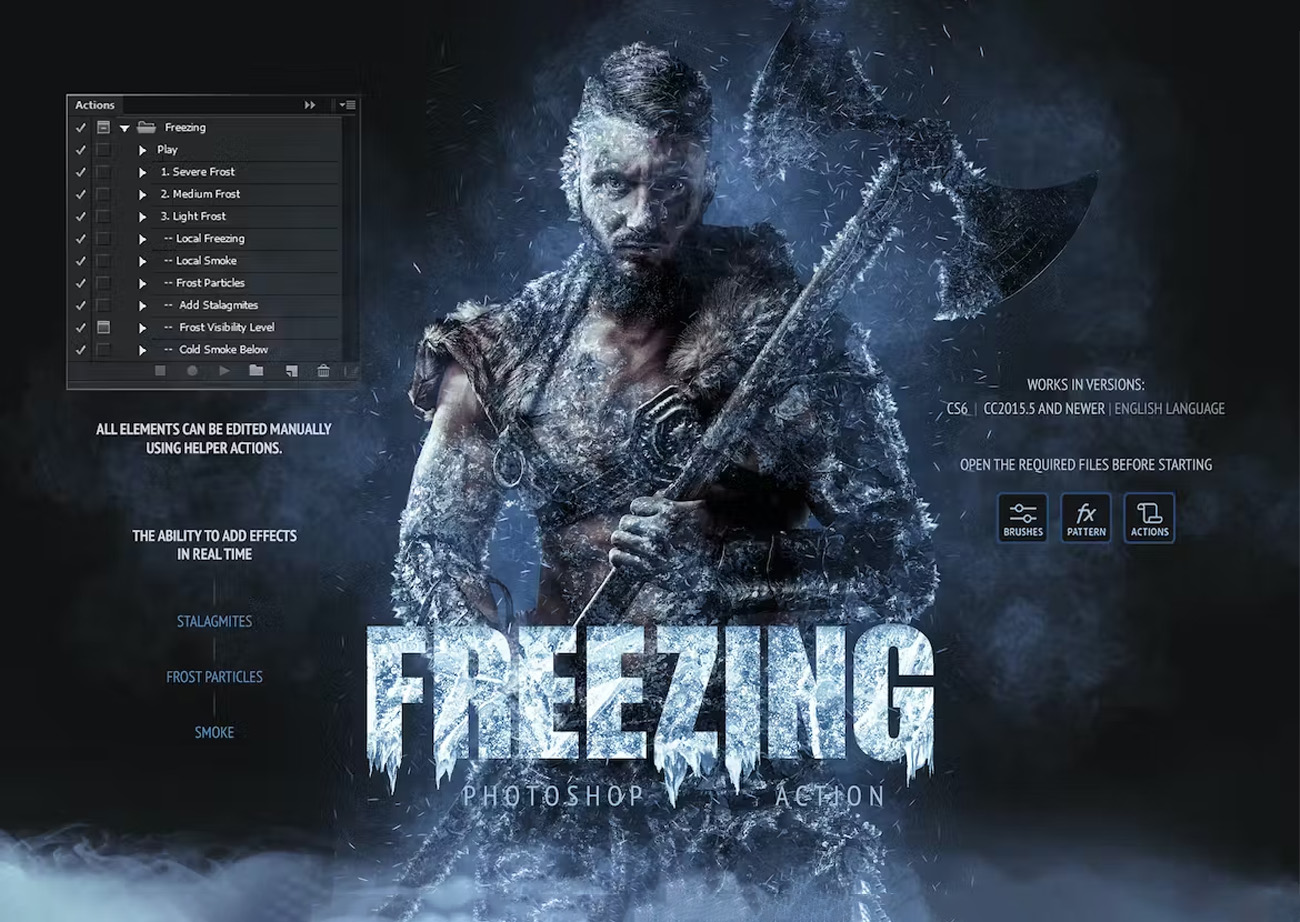 Action tạo hiệu ứng đóng băng cho Photoshop