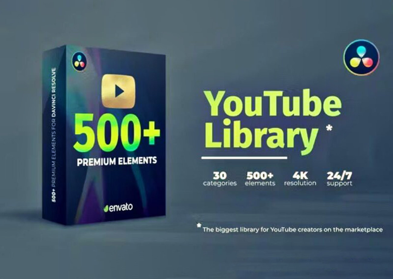 Gói 500+ Thư viện Text Youtube phần mền Davinci - YouTube Pack – DaVinci Resolve