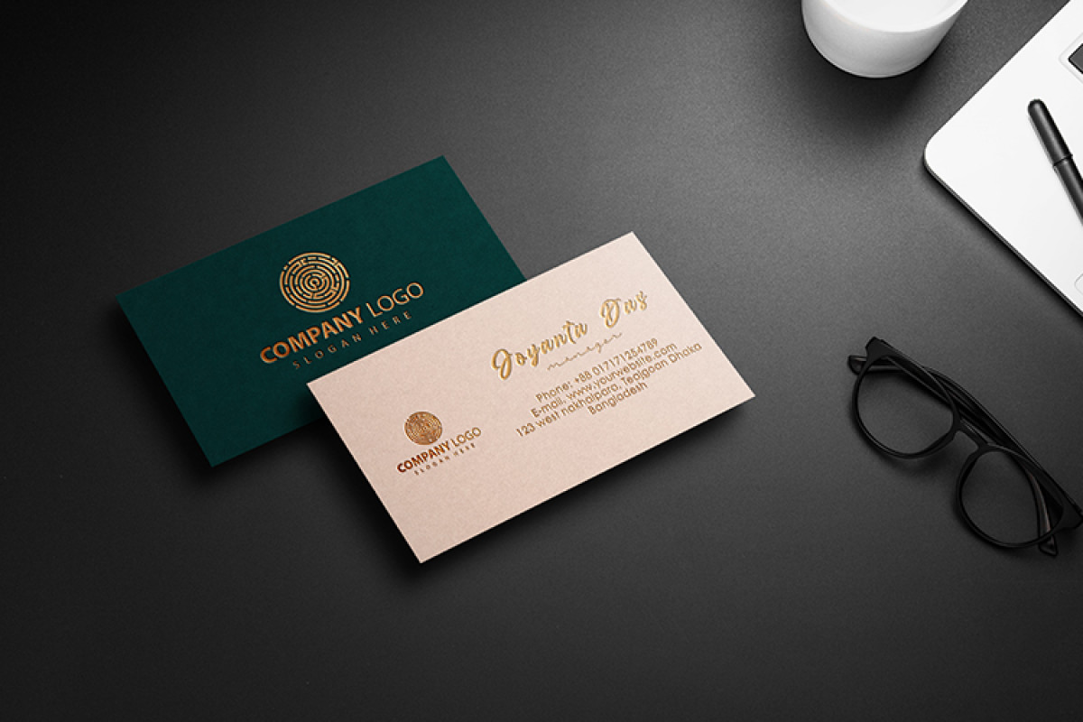 Mockup card visit, danh thiếp, thẻ nhân viên PSD