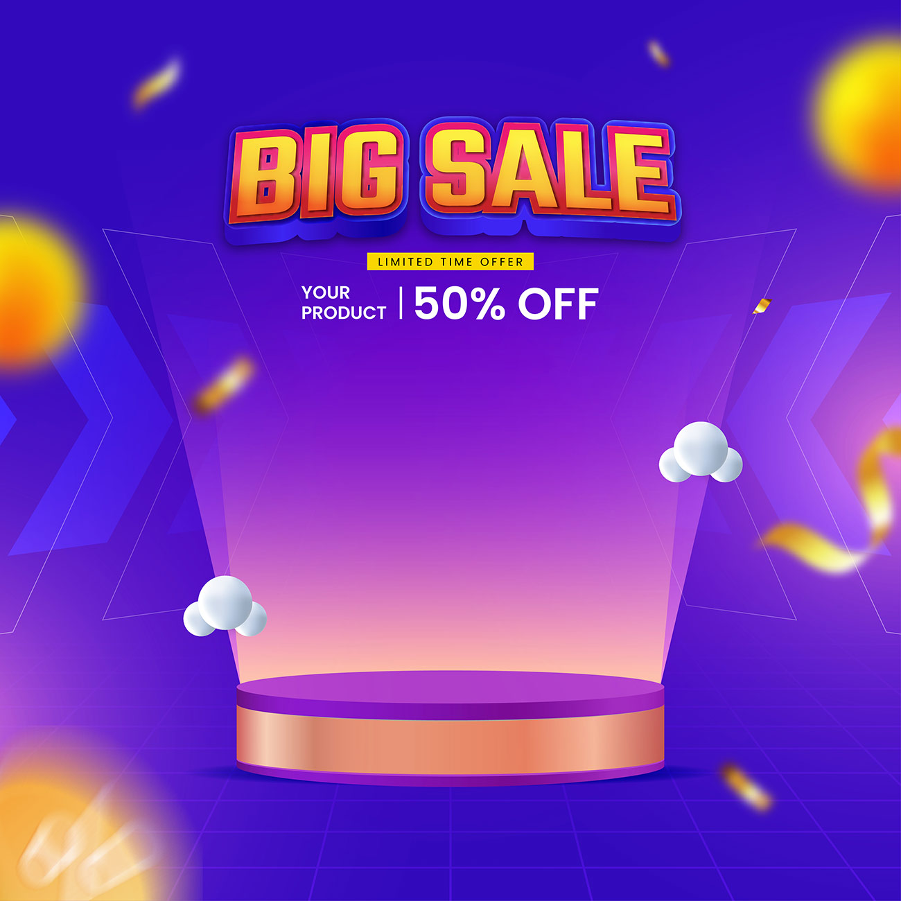 Background big sale 50% nền tím file EPS