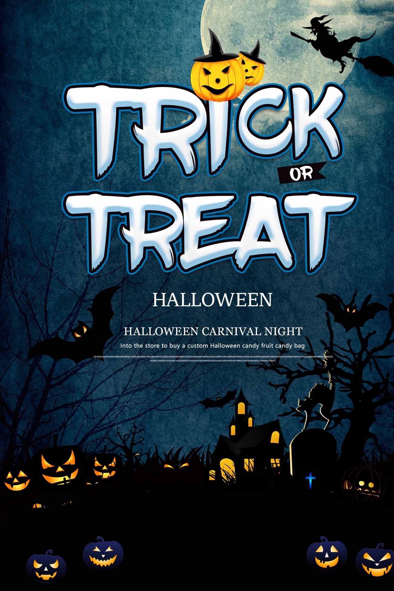 Poster halloween mẫu số H12 PSD