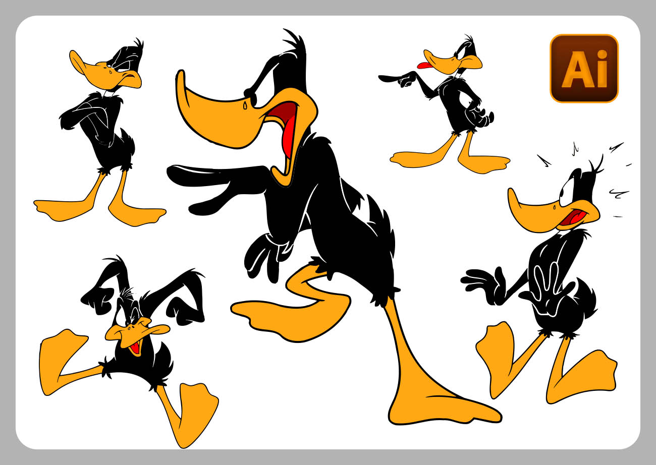 File vector nhân vật vịt daffy duck Part 1