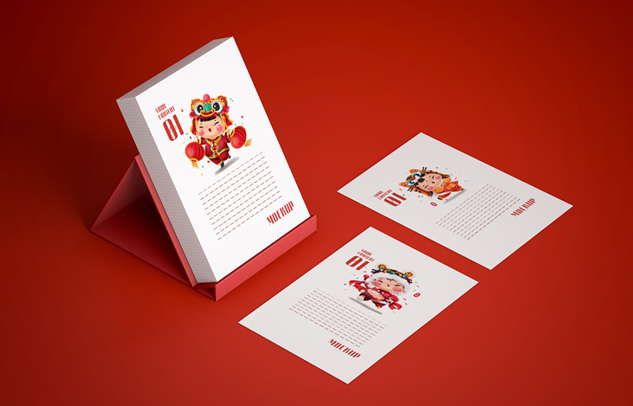 Mockup lịch tết file PSD mẫu số 1