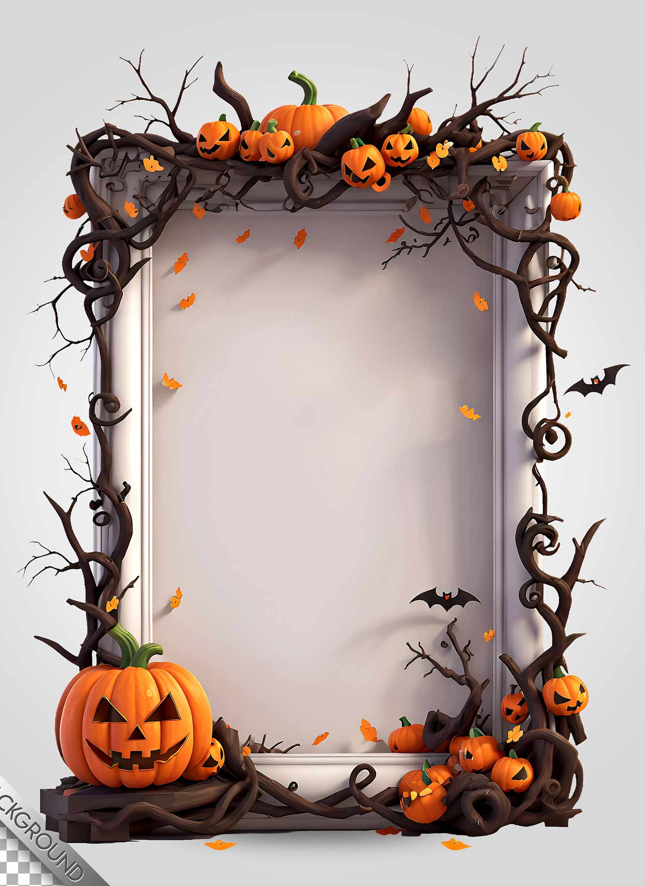 Hình minh họa khung ảnh lễ hội halloween file PSD mẫu số 2