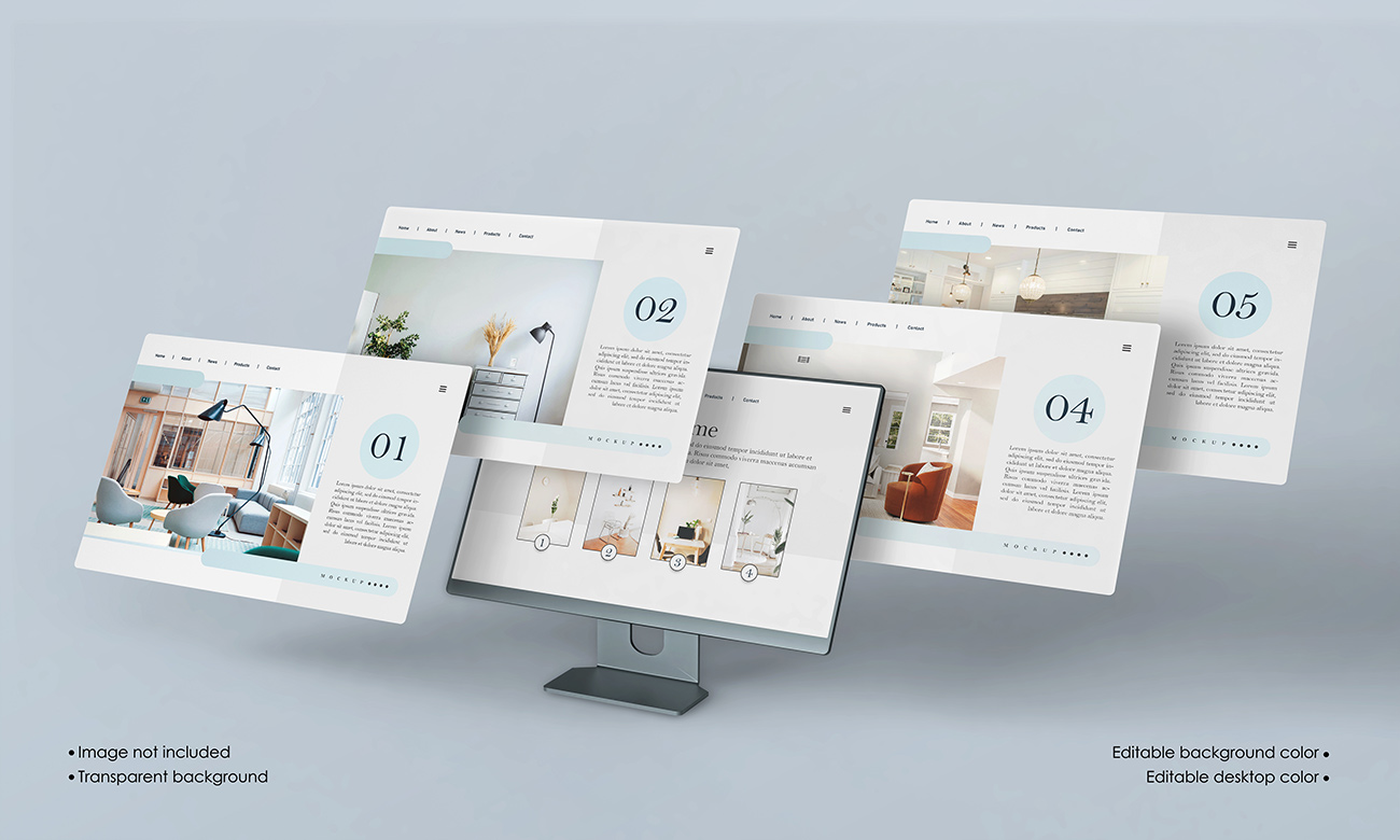 Mockup website file PSD mẫu số 16