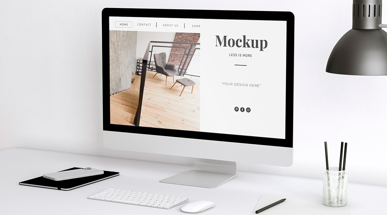 Mockup máy tính file PSD mẫu số 2