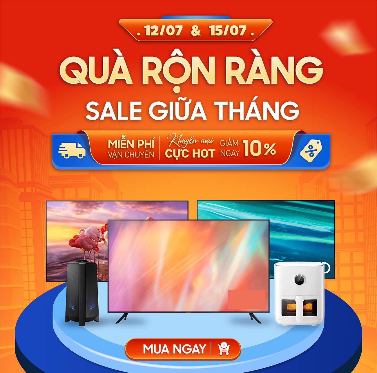 Banner quảng cáo mua TV tặng loa file EPS