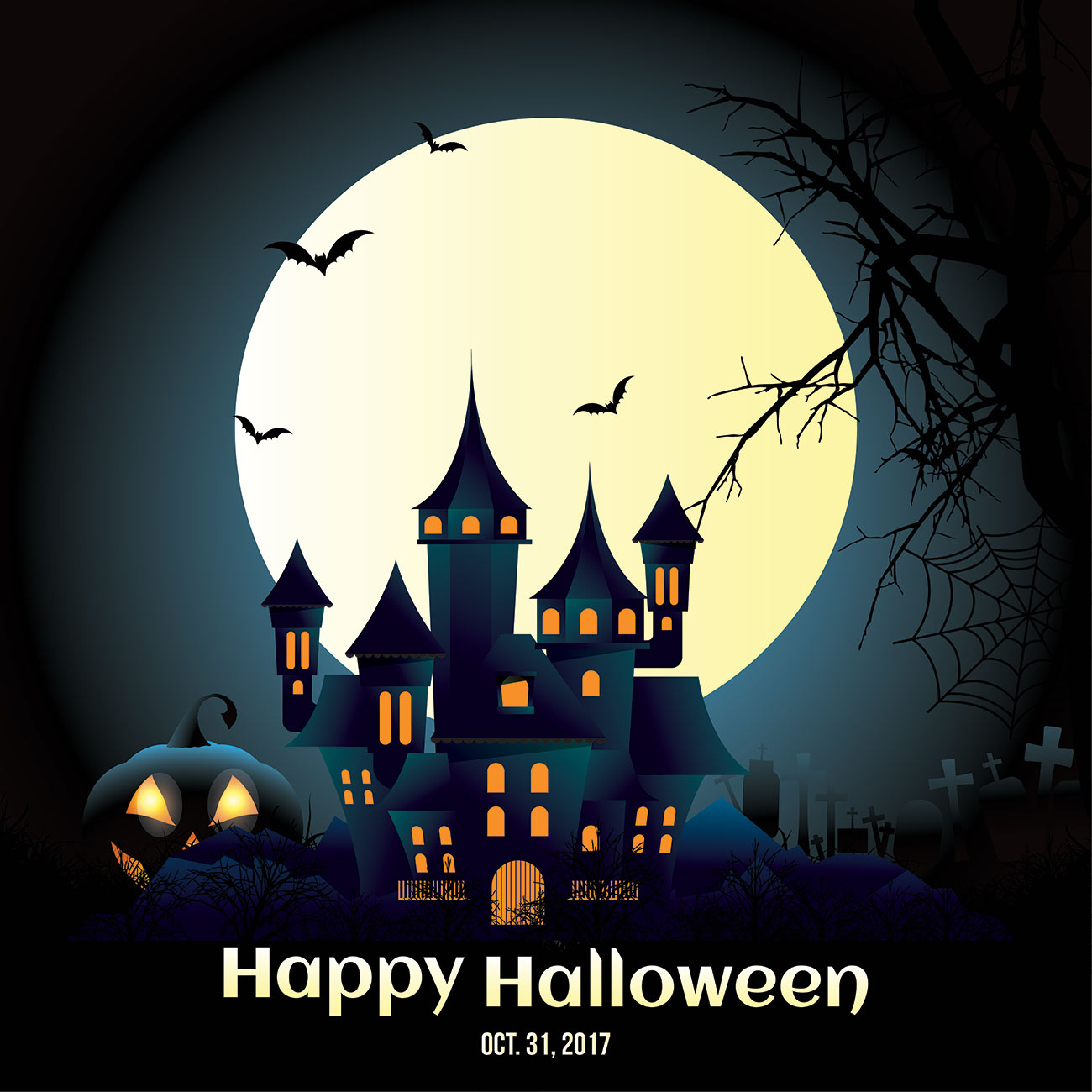 Banner đêm halloween file EPS