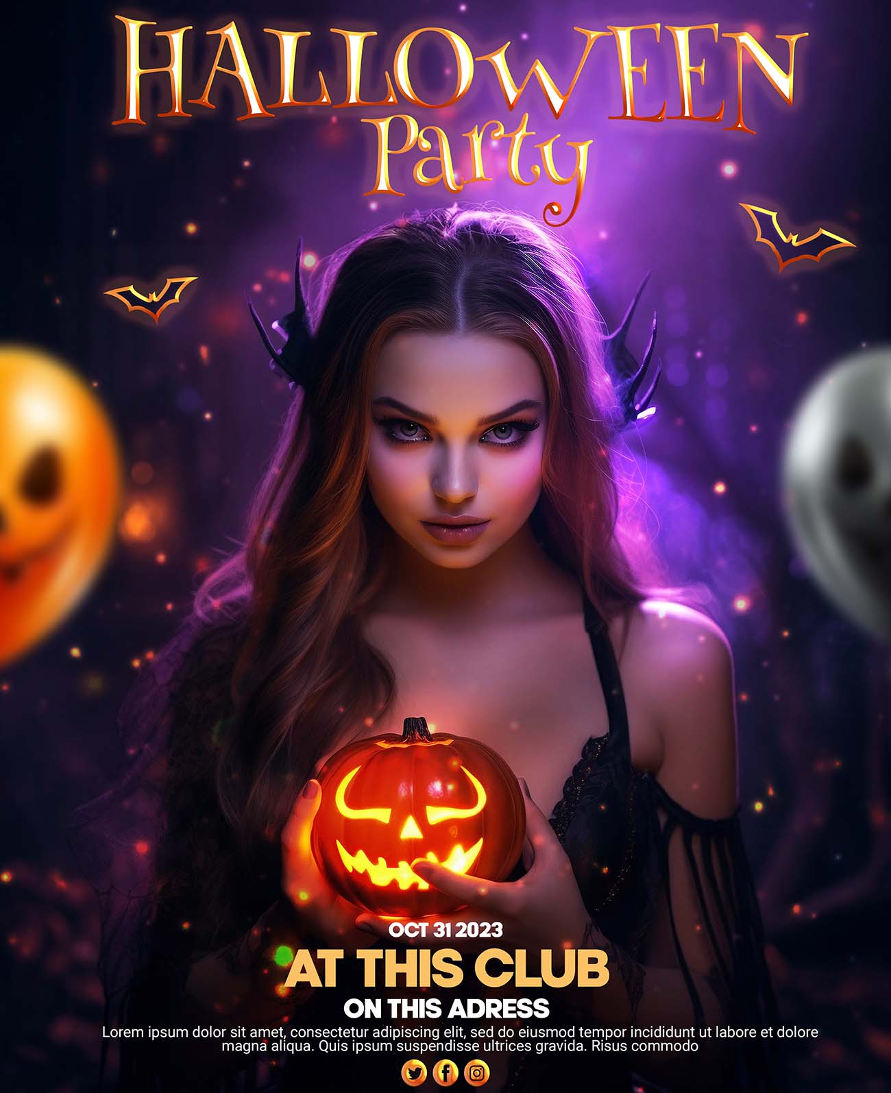 Poster halloween lễ hội mẫu H103 PSD