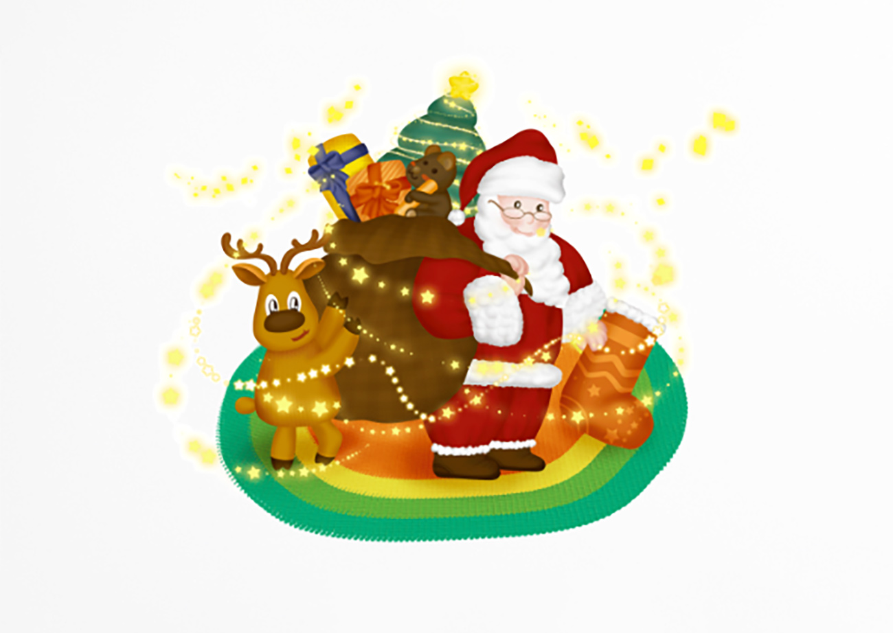 Ảnh minh họa ông già noel và tuần lộc file PSD