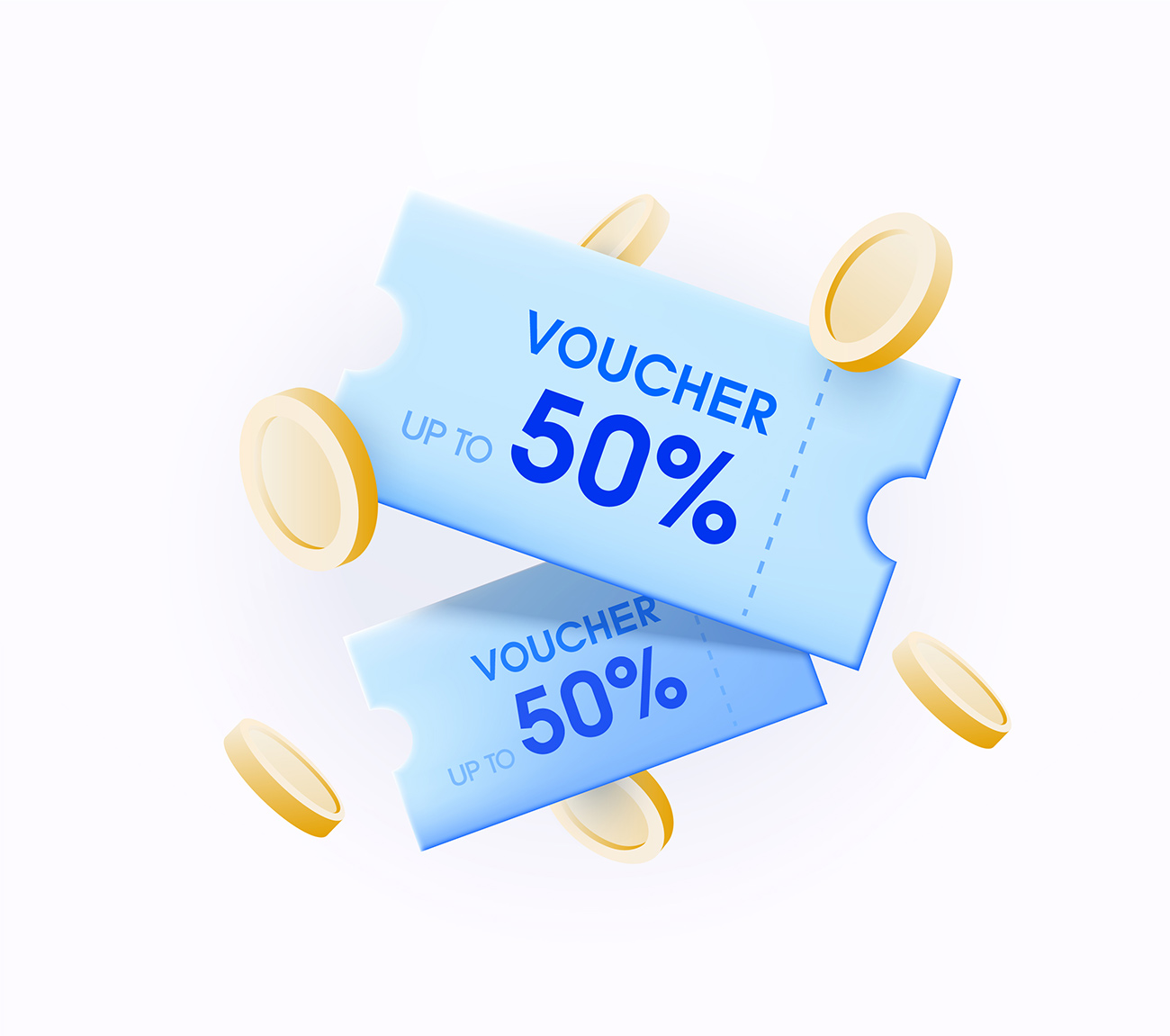 Nhãn voucher giảm giá 50% file EPS