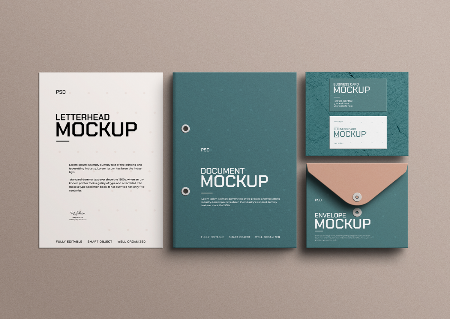 Mockup kẹp tài liệu giấy tờ mẫu số 67 PSD