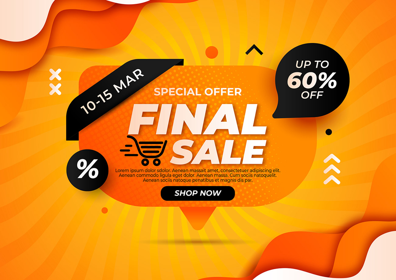 Nhãn chương trình sale giảm giá 60% file EPS