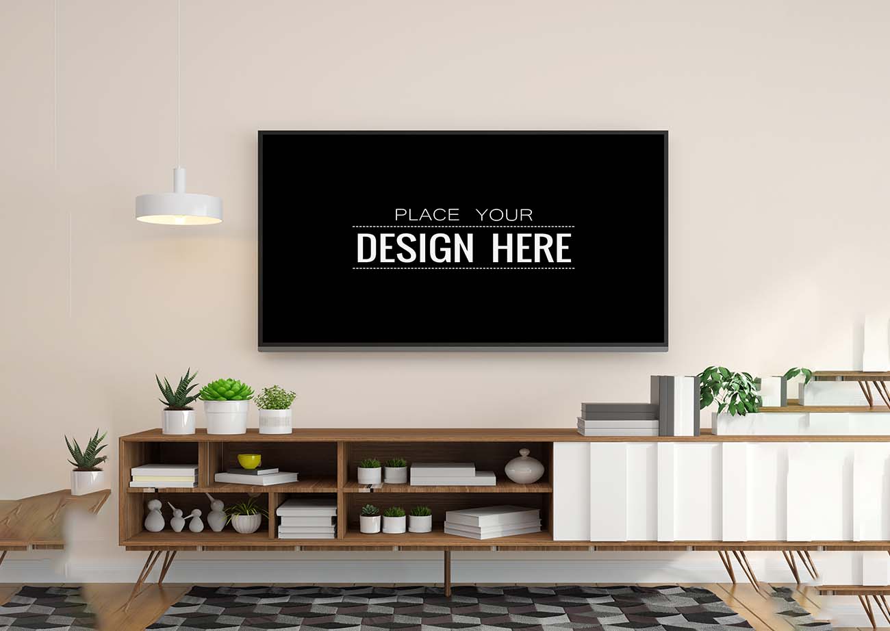 Mockup tivi mẫu số T59 PSD